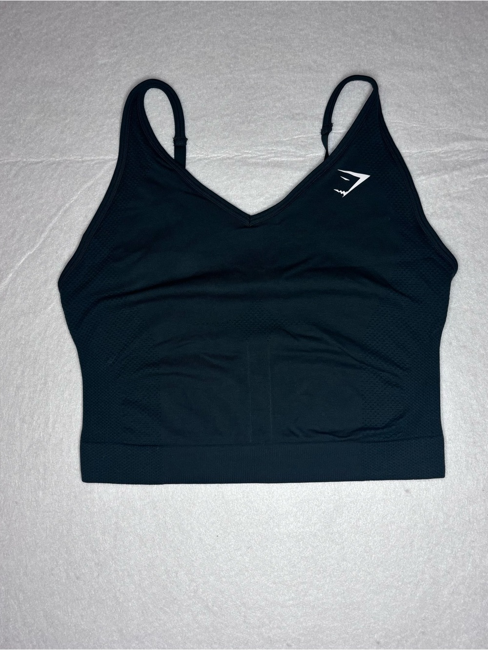 Gymshark Dark Green Seamless V-Neck Sports Bralette with Logo Woman’s Large